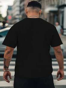 Raised In The Old School Hip Hop 2025 Summer Outdoor Sports And Casual Short Sleeve T-Shirt For Latest Fashion Men's Oversized Printed T-Shirt Loose Base Shirt Versatile Crew Neck Top Breathable And Comfortable, PLUS SIZE - 黑色 - 查看 5