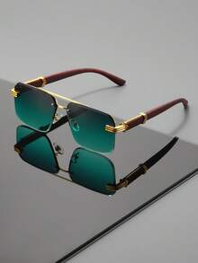 Leicht luxuriöse Retro-Business-Stil Doppelsteg-Sonnenbrille, Unisex-Sonnenbrille, UV-Schutz, neutraler Stil, bequem und vielseitig, geeignet für den täglichen Gebrauch, Pendeln, Reisen und Autofahren Outdoor - Verschiedenfarbig - Übersicht 14