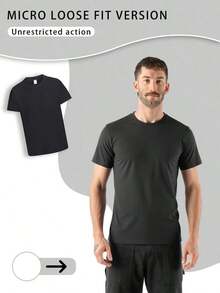 Florida Title Men's Short-Sleeved T-Shirt, Made Of Cotton, With An American Print, Relaxed Crew Neck, Breathable And Lightweight, Suitable As A Loose-Fitting Garment For Sportswear. - 黑色 - 查看 8