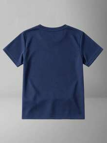 Kids' Round Neck T-Shirt, Short Sleeve, Soft And Breathable Fabric, Casual Daily Wear, Puzzle Turtle Graphic T-Shirt For Autism Awareness, T-Shirts With Positive Messages For Children. - 黑色 - 查看 7