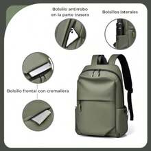Mochila de Viaje Impermeable, Mochila para Laptop Casual de 15.6 Pulgadas, Mochilas para Estudiantes Escolar, Mochila para Mujeres y hombres, para Escolar, Trabajo, Colegio - Verde - Ver 2