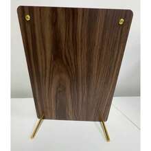 2 Pcs Walnut Grain Pattern Brown L Holder, Classic Gold Screw Removable Frame, Menu Stand, Desktop Photo Frame,Tabletop Display Holder Transparent, Acrylic Price List, Restaurant Price Tag , Table Card Stand For Food Shop Coffee Store Supermarket - 2 Packs - View 8