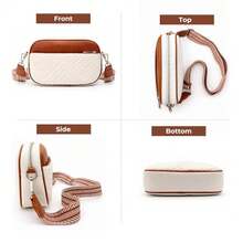 Premium Quilted Crossbody Bags For Women With Anti-Pickpocket Clip, Vegan Leather Handbags, Travel Purses For Women - 白色提花肩帶 - 查看 6
