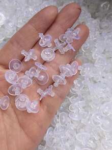 Chốt chặn khuyên tai, nút chặn khuyên tai silicone, nút chặn khuyên tai cao su trong suốt, nút tai mềm có đệm, nút chặn khuyên tai silicone thay thế ít gây dị ứng (20/50/100 cái) - Trong sáng - Xem 7