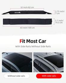 Abahub Soft Roof Rack Pads With 2 Tie Down Straps, 2 Tie Down Ropes, 2 Hood Loops And Storage Bag, For Surfboard, Kayak, Canoe, Heavy Duty Universal Car Roof Racks System - White - View 4