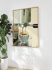 1 pièce, canevas murale, Décoration murale encadrée, Machine à expresso italienne vintage, Art minimaliste de goutte à goutte de café, Décoration de cuisine et de bar à café cosy, Décoration de café de style ferme moderne, Décoration iconique pour les amateurs de café, Décoration de maison, Décoration de chambre, Décoration de salle de bain, Décoration d'appartement, Décoration de vacances, Cadeaux de vacances - L'art du thé - Voir 7