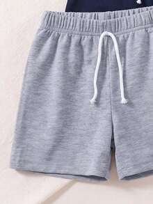 3件套男婴休闲纯色运动短裤套装，夏季 - 彩色 - 查看 7
