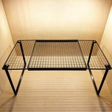 Expandable Closet Shelf Heavy-Duty Construction Telescopic Wardrobe Storage Organizer Rack Perfect Adjustable Length For Bedroom Dorm Apartment Laundry Room Entryway Small Space Home Organization - View 6