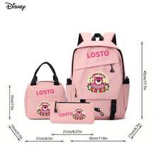 Bộ 3 món ba lô màu hồng hình gấu Lotso trong phim Toy Story của Disney, gồm túi đựng laptop, túi giữ nhiệt và hộp bút, thích hợp cho văn phòng, học tập và du lịch. - màu 1 - Xem 3