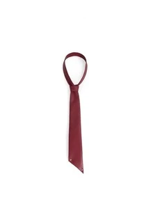 1Pc Men Women PU Leather Tie Bordeaux Red Business Daily Fashion Accessory - Red - View 1