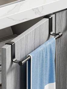 Toallero de acero blanco resistente - Estante de almacenamiento para puerta de gabinete que ahorra espacio, sin necesidad de perforación, acabado mate resistente a la oxidación, estilo granja moderno, adecuado para apartamentos pequeños y reuniones festivas | Solución de almacenamiento duradera para baño y cocina, perfecto como regalo, dormitorio, vida en RV (Accesorio multifuncional para el hogar) - Multicolor - Ver 6