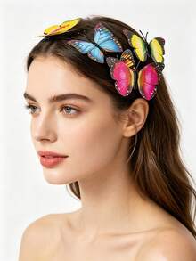 1 pieza Accesorio de mariposa realista, adecuado para viajes, fotografía y tocado de actuación - Multicolor - Ver 1