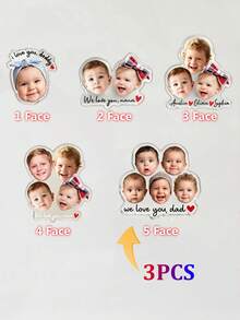 1/3/5pcs Customizable Photo Acrylic Magnets, Personalized Photo And Text Magnets, Baby Photo Gift, Family Keepsake For Refrigerator, Storage Cabinet, Toolbox Or Magnetic Board, Save The Date Magnets - Multi-color (acrylic Version) - View 24