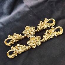 1pc Vintage Gold Flower Pulls- Vintage European Style Flower Pattern Cabinet Pulls, Gold Metal Drawer Handles, Decorative Furniture Hardware For Dresser, Cabinet Door, Drawer, Jewelry Box, Home Decor For Bedroom & Living Room - Multicolor - View 5