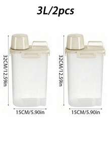 1pc/2pcs Airtight Kitchen Dry Food Storage Canister, Rice Bucket Grain Container, Thick Transparent Plastic Food Storage Box With Pouring Spout, Refrigerator Decor, Suitable For Grains/Beans/Flour/Snacks/Pasta Etc., Kitchen Accessories, Meal Prep, Kitchenware, Home Decor - Multicolor - View 14