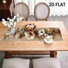 1 chiếc khăn trải bàn dài Merlard họa tiết hoa cổ điển, họa tiết tranh sơn dầu 2D, chất liệu polyester bền chắc, lý tưởng cho các bữa ăn ngày lễ và tiệc ngoài trời, phù hợp cho phòng ăn gia đình, nhà hàng, nhà bếp, trang trí bàn tiệc. Kích thước: 33x90/120/160/183/200CM - Vàng - Xem 7