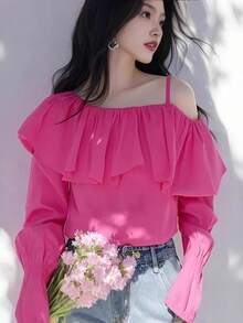 Women Blouses & Shirts - Hot Pink - View 2