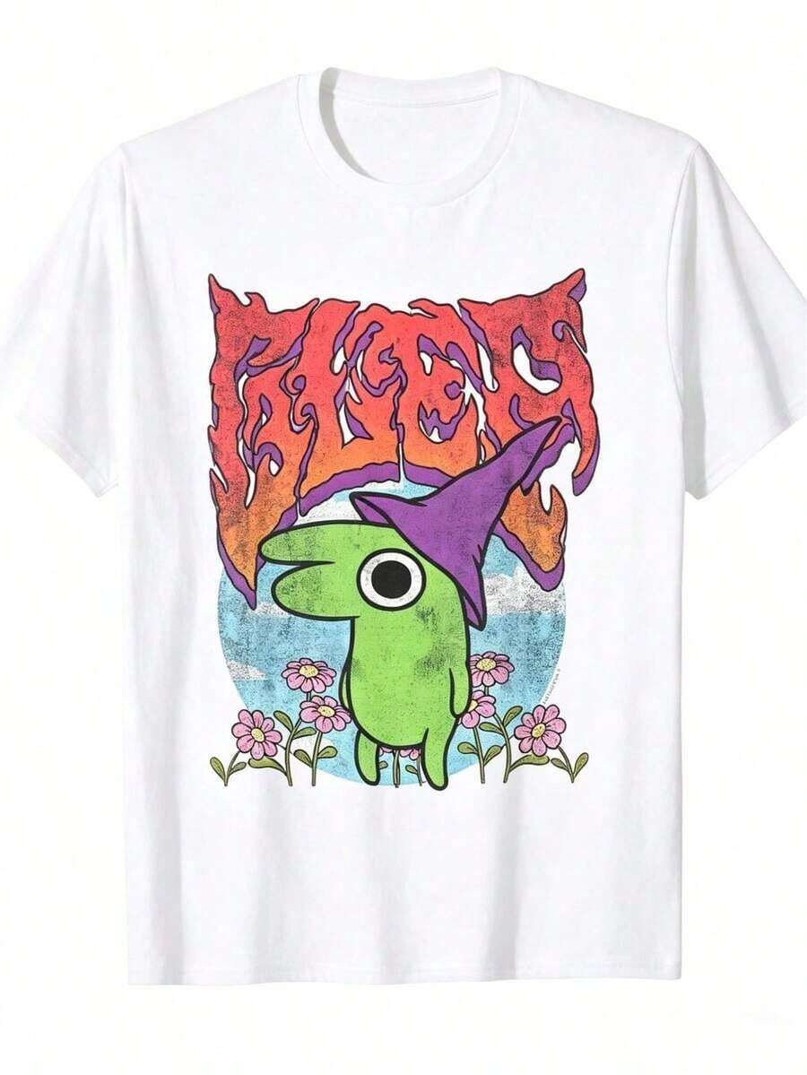 Student Style One Size Fits All Smiling Friends Glep Vintage Heavy Metal Flowers And Smiling Friends Comfortable Breathable Version For Exercise Meeting Fitness Suitable For Christmas Thanksgiving Gift Breathable 5NBU - 白色 - 查看 1