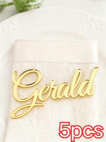 1/3/5pcs Customized Name Acrylic Cake Topper, Cake Decoration Sign, Birthday Cake Topper, Name Plate, Table Name Card, Gold Cake Topper, Personalized Cake Topper, Personalized Acrylic Mirror Cake Topper, Cake Name Topper, Decoration Sign, Cake Name Decoration Sign, Wedding Table Card, Elegant Cursive - Multicolor - View 21