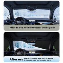 Penutup Salju Kaca Depan Mobil Magnetik, Penutup Pelindung Embun dan Salju Kaca Depan, Pelindung Matahari Kaca Depan Musim Dingin - A - View 3