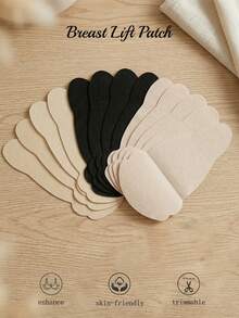 10pcs/Pack Gourd-Shaped Non-Woven Fabric Breast Pads, Disposable Nipple Covers | Strapless, Self-Adhesive, Skin-Friendly, Invisible, Comfortable, Anti-Sagging, Anti-Protrusion - Multicolor - View 2