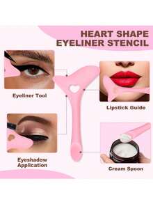 Mulynsie Multi-Function Eyeliner Stencil, 1pc Eyeliner Assistant, Makeup Brush, Pencil, Stamp, Fine Grinder, Cat Eye, Smoky Eye, Small Angle Tip, Quick And Easy Makeup Eyeliner Guide Mold, Beginner's Real Technique Eyeshadow Line, Eyebrow Gel, Eyebrow Brush, Eyeshadow Brush, Eyeshadow Brush - / - View 9