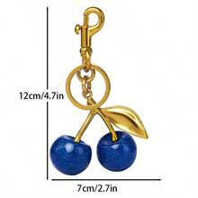 1Pc Móc khóa anh đào Y2K lấp lánh, lá hợp kim kẽm vàng cổ điển, charm trái cây acrylic bóng, phụ kiện túi dễ thương cho túi xách & chìa khóa, quà tặng tốt nghiệp & hàng ngày hoàn hảo - Nhiều màu - Xem 9