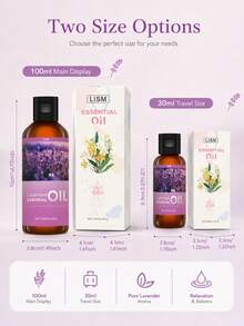 1 Flasche 100ml/30ml Lavendel Duft Ätherisches Öl, geeignet für Raumduft, Diffuser, Luftbefeuchter, DIY Seife, Kerzenmachen, Büroentspannung, Heimtreffen, langanhaltender Duft, Geschenk für Freunde - Einheitsgröße - Übersicht 8