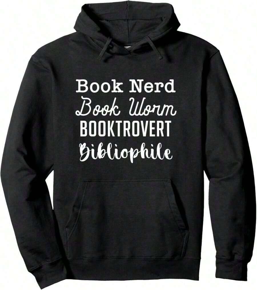 Book Nerd Compatible, Fun Gift For Readers, Book Lovers, Men And Women, Hoodie. - 黑色 13 - 查看 1