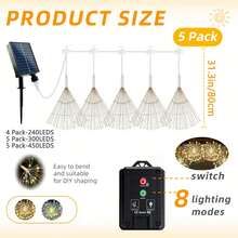 5pcs Solar Powered Firework Lights, 240/300/450 LED String Lights, 8 Switchable Lighting Modes, Automatic Night Lighting For Outdoor Garden, Yard, Porch, Wedding, Party And Christmas Decor - Solar-powered Fireworks Lights - View 7