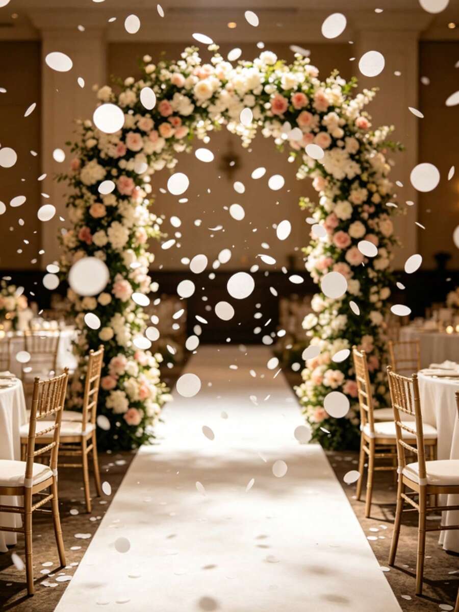 Aprox. 1000/3000 piezas de confeti de lentejuelas blancas redondas con textura, tamaño 0.98 pulgadas. Perfecto para rellenar globos, decoración de mesa, lanzamiento de boda, Navidad, Año Nuevo, bautizo y fondo de fotos. Confeti de fiesta, confeti de papel, esencial para vacaciones - Múltiples estilos - Ver 1