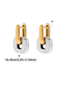2 đôi bông tai bằng thép không gỉ kiểu dáng hình học tối giản, thích hợp để đeo hàng ngày. - Nhiều màu - Xem 5