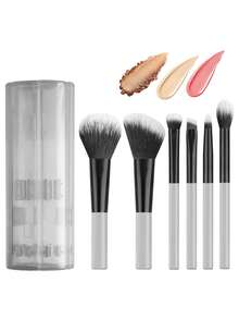 ronshadow Bộ 6 cọ trang điểm kèm hộp chống bụi riêng biệt, bao gồm cọ phấn phủ, cọ má hồng, cọ phấn mắt, cọ kẻ lông mày, cọ nền, bộ dụng cụ trang điểm cơ bản. - Nhiều màu - Xem 13