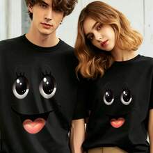 New Season 2026 T-Shirt, Pure Cotton, Fun Design, Ideal For Outings - 黑色 - 查看 3