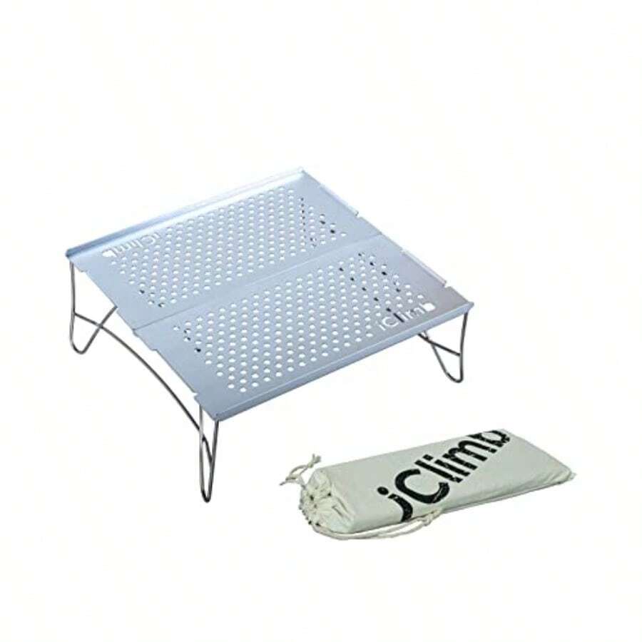 iClimb Solo Mesa plegable ultraligera y compacta para senderismo, camping, senderismo, playa, picnic, color - Plateado - Ver 1