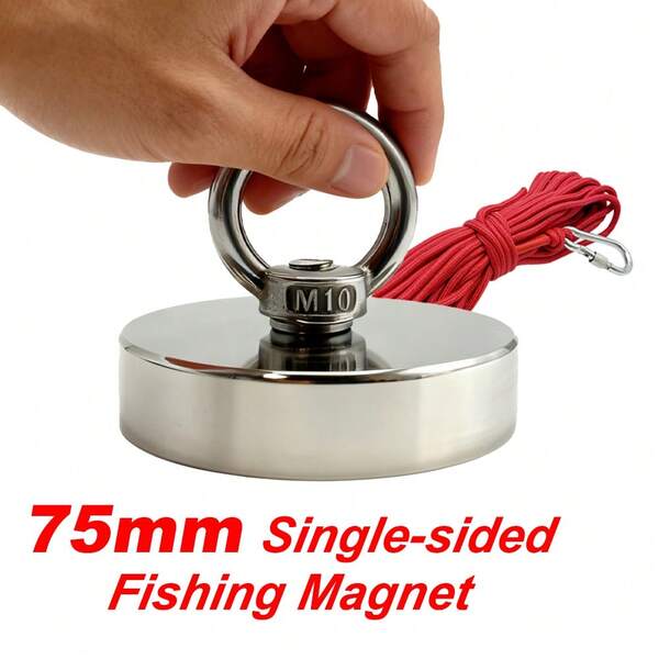 393,7 Zoll Seil, 500 Pfund Zugkraft, 2,95 Zoll Seltenerdmagnet – Hochleistungs-Magnetangelset, superstarke Neodym-Magnete, geeignet für Rasen, Fluss und Magnetangeln