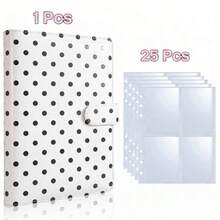 1pc A5 Size Korean Style Loose Leaf Card Holder, 25 Pages, 4 Card Slots, 200 Card Slots, PU Leather Cover, Convenient For Card Organization - Multicolor - View 27
