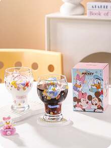 450ml Disney Zootopia 高硼矽玻璃杯，透明水杯，多功能果汁冷飲酒杯，居家辦公飲水杯，理想禮物 - 彩色 - 查看 4