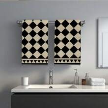 2pcs Geometric Pattern Printed Microfiber Kitchen Towels, 40*60cm Absorbent Dish Cloths, Suitable For Kitchen, Bathroom, Housewarming Gifts, High Value - Multicolor - View 10