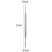 1/2pcs Stainless Steel Silver Double-Ended Toenail Cleaner, Toenail Dirt Removal Tool, Multi-Function Nail File Nail Pen, Professional Pedicure Tool Beauty Nail File - Silver - View 4