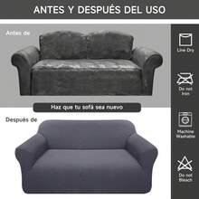 Elastic Sofa Covers For 1/2/3 Seater Sofas, Adjustable Elastic Band, 3-Piece Set, 3-Piece Elastic Cover, Suitable For 1, 2, And 3 Seater Sofas, Includes Multiple Anti-Slip Strips, Soft And Breathable Velvet Fabric, Full Coverage Design, Washable, Sofa Cover, Flexible Packaging, Suitable For Most Sofas, Ships From Local Warehouse. - 顏色 1 - 查看 5