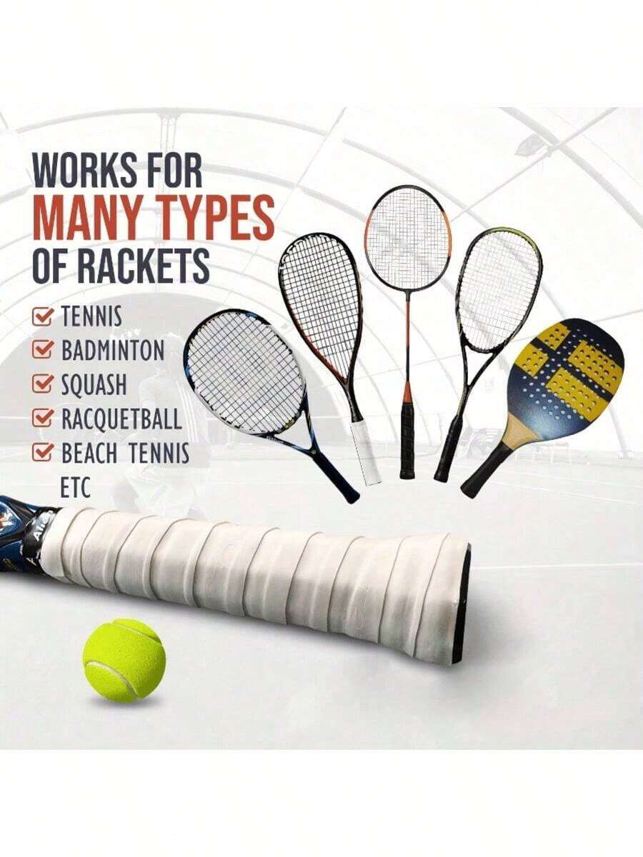 10 piezas Grip de raqueta de tenis, cinta de agarre individual para raqueta de pádel, agarre deportivo antideslizante de reemplazo para entrenamiento al aire libre, accesorios de raqueta de bádminton - Cinta de agarre de raqueta de tenis - Multicolor - Ver 1