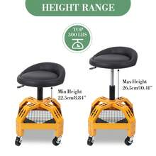 Rolling Garage Stool,  Adjustable Height, Smooth Rolling Mobility, Adjustable & Versatile, Enhanced Maneuverability, - A - View 7