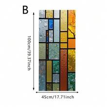 1/5 piezas Película de ventana estilo vidrio teñido con privacidad, diseño geométrico colorido, adhesivo estático decorativo para vidrio, para hogar, baño, cocina, sala de estar, anti UV - Lámina para ventanas - Ver 16