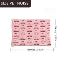 1pc Soft Pet Bed Mat, Reversible Dog Crate Pad With Artistic Cherry Heart Pattern, Washable For Small/Medium/Large Dogs, Suitable For All Seasons - Multicolor - View 9