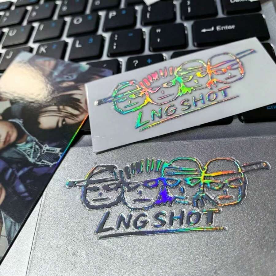 LNG/SHOT Cartoon Holographic Stickers, Korean Fan Applause Accessories, Simple Sketch Creative Stickers For DIY Decoration On Phone, Tablet, Laptop, Fan Gift - Multicolor - View 1