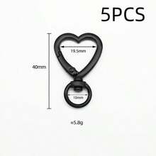 5 piezas Anillos de llave con broche de langosta en forma de corazón giratorio de colores, conector de resorte, hebilla de resorte en forma de corazón rojo pequeño, accesorios de joyería DIY, anillo abierto de corazón esmaltado para llavero, adecuado para bolsos, correas de perro, llaves, fabricación de joyería DIY - llavero de amor - Ver 8