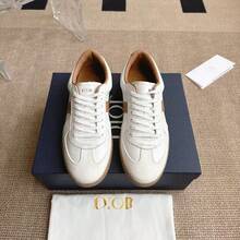 Zapatos casuales unisex, talla 36-45, zapatos casuales de mujer y zapatos deportivos de hombre, zapatos planos de suela blanda con cordones, zapatos cómodos y livianos de hombre para uso diario, de corte bajo,,,,,Las nuevas zapatillas de entrenamiento alemanas clásicas retro de cuero genuino de 25D para mujeres y parejas, elegantes zapatillas casuales con cordones. - Blanco - Ver 5