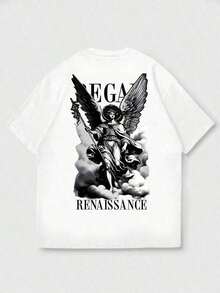 Zrgoth Men's Short Sleeve T-Shirt, Casual, Versatile, Minimalist Style, With Japanese Crane Print - 白色 - 查看 5