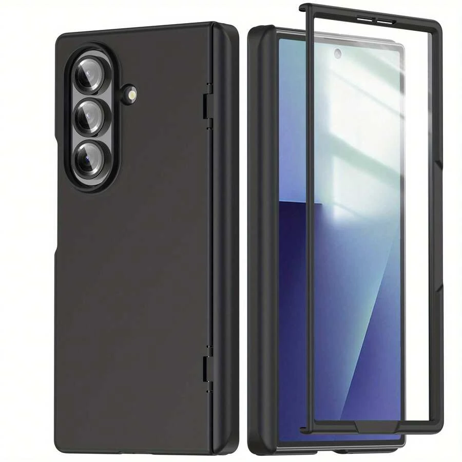 Case Designed For Samsung Galaxy Z Fold 7, With Built-In Screen Protector And Full Hard PC Cover For Greater Shock Resistance. - 黑暗的 - 查看 1